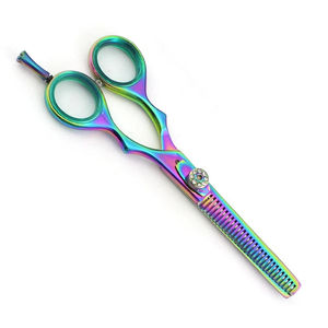 Professional Right-Handed Stainless Steel Short Handle Hair Scissors <b>Set</b> 6 Inch Straight Thinning Scissors <b>Barber</b> Shears + Hair - Product Image 1
