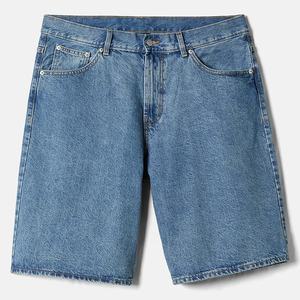 Pantalones Cortos de Mezclilla para Hombre, Lavado Claro, Pierna Recta, Cintura Media, Casuales, para Verano, Tejido de Algodón, con Bolsillos - Product Image 1