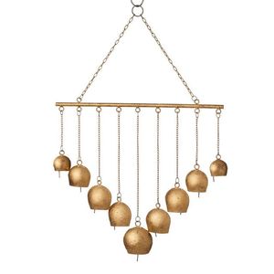 Campanas de Viento de Metal con Acabado Dorado para Colgar en la Pared, Decoración para el Hogar, Jardín y Exteriores - Product Image 1