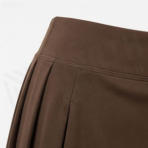 Women's Solid Color Pleated A-Line Mini <b>Skirt</b> <b>Elastic</b> Waist Breathable Sporty Style All Seasons Wear - Product Image 5