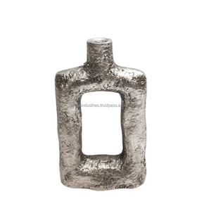 Azora Industries meilleure vente grands Vases à fleurs modernes en nickel argent antique faits à la main en aluminium décoration de la maison - Product Image 5