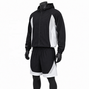 Adult Unisex Hooded Spandex/Cotton Breathable Lightweight <b>Sports</b> <b>Jacket</b> Shorts Set Front Logo Elastic Waist <b>Summer</b> Sporty - Product Image 5