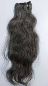 ผมแท้ของมนุษย์อินเดีย เกรด 12A แบบเรมี่ ไม่ผ่านการแปรรูป 100% # ผมต่อแบบเวฟสีเทา 100 กรัม/3.5 ออนซ์ ขายส่งจากผู้ผลิตระดับพรีเมียม - Product Image 2