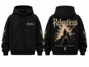 Sweat à capuche en molleton 100 % coton pour homme Relentless, couleurs personnalisées, broderie 3D, design imprimé, coupe classique, vêtements décontractés d'hiver - Product Image 1