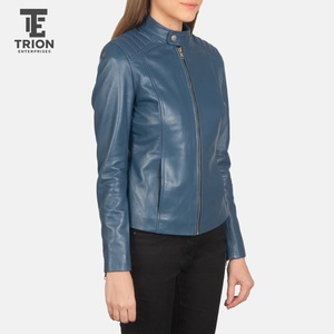 Chaqueta de Cuero para Mujer, Colores Personalizados, Estilo Moto, Moderna, Transpirable, Resistente al Viento, Impermeable, Ecológica, Tejida - Product Image 4