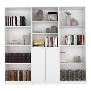 Oasis Set da soggiorno 3 pezzi con 3 librerie e librerie bianche - Product Image 1