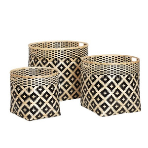 Juego de Cestas de Almacenamiento Tejidas a Mano con Hilo de Yute y Ratán Natural, Ecológicas, para Almacenamiento de Alimentos, Organizador para Sala de Estar, Lavandería y Hogar - Product Image 1