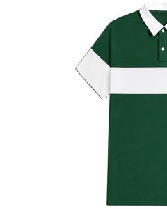 Customized Green And <b>White</b> Men <b>Polo</b> Shirt Short Sleeve Casual Golf T Shirt Breathable Summer Color Block Premium Quality Top - Product Image 3