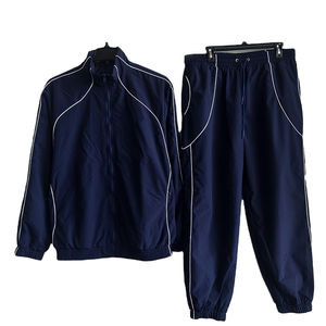 Conjunto Deportivo Personalizado de Invierno con Parches y Rayas, Chaqueta con Capucha y Cordón Ajustable, Pantalones de Felpa de Poliéster y Algodón para Hombre - Product Image 1