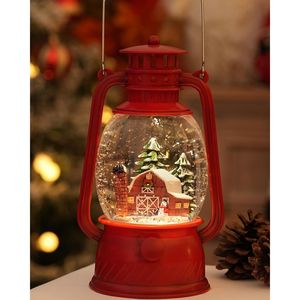 6H Timer Red <b>Christmas</b> <b>Snow</b> <b>Globe</b> Decorations USB Battery Powered <b>Christmas</b> Village Lighted Scene Musical <b>Snow</b> <b>Globe</b> Decor - Product Image 1