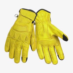 Guantes de Motocicleta de Cuero Clásicos Vintage Cafe Racer de Alta Calidad Personalizados para Verano - Product Image 6