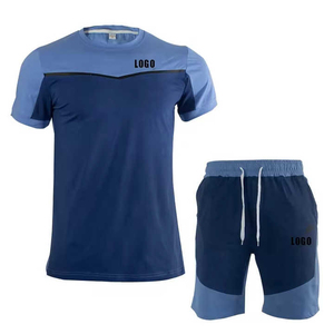 ชุดเซ็ตเสื้อยืดและกางเกงขาสั้นสตรีทแวร์ผ้าฝ้ายฟอกสีสไตล์ใหม่สำหรับผู้ชาย เหมาะสำหรับออกกำลังกาย ใส่เล่นกีฬา หรือใส่ลำลองในช่วงฤดูร้อน - Product Image 6