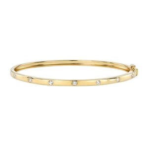 Pulseras de Diamantes de Oro Sólido 14K 18K, Corte Redondo, Cultivados en Laboratorio, Estilo Minimalista, Apilables, de Lujo, para Uso Diario, Joyería Fina - Product Image 1