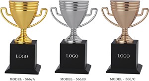 ถ้วยรางวัลทอง เงิน ทองแดง รุ่น 566 พร้อมฐานสีดำ แสดงโลโก้ - Product Image 2
