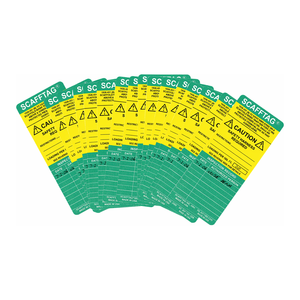Étiquettes d'insertion Brady SCAFFTAG pour harnais de sécurité, requises pour les échafaudages et les chantiers - Product Image 1