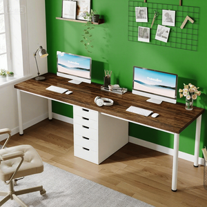 Modern Simple 5-<b>Drawer</b> 78.7-Inch Extra Long Double <b>Office</b> Desk Two-Person Computer Study Wr with 5 <b>Drawers</b> - Product Image 5