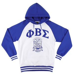 Sudadera con Capucha Bicolor Phi Beta Sigma Azul y Blanco para Hombre, Sudadera con Capucha con Letras Griegas, Ropa de Fraternidad Premium, Corte Clásico - Product Image 3