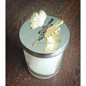 Frasco y contenedor únicos de exportación, contenedor de cera listo para usar de calidad superior, portavelas de vidrio perfumado, tarro con tapa de perilla fundida - Product Image 1