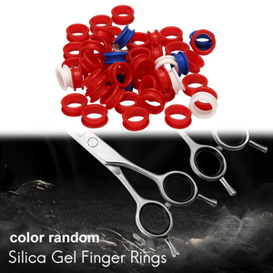 50 anillos de silicona para cualquier tijera, accesorios para herramientas de peluquería, mezcla de 0,98 pulgadas, reutilizables, color aleatorio - Product Image 2