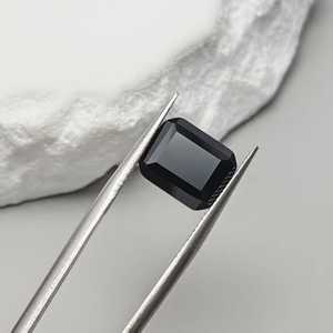 Natural Black Spinel Rectangle Faceted Gemstone Emerald Cut Loose Black Spinel Multiple Sizes For Jewelry Wholesale - Product Image 1