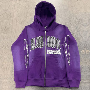 Personalizado apliques parche bordado Jogger chándales lavado ácido sol desteñido acampanado Sudadera con capucha y pantalones de chándal conjunto para hombres - Product Image 4