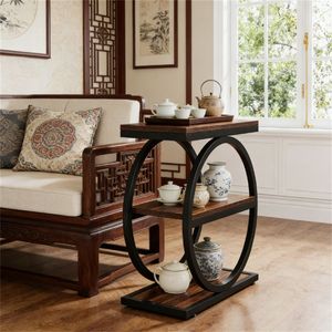 Tavolino Laterale con Funzione di Scaffale Portaoggetti, Tavolino da Tè o Caffè, Tavolo da Divano, Tavoli Console - Product Image 4