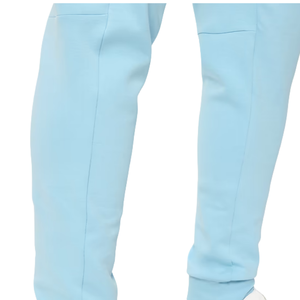 Pantalon de jogging en molleton bleu clair pour homme, coupe slim, avec poches zippées, cordon de serrage, logo personnalisé, pantalon de sport décontracté, OEM - Product Image 6