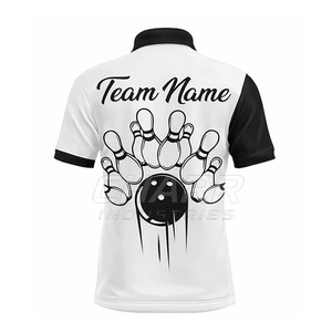 Sublimation Printing Breathable Plus Size Available Multiple Sizes for Teams Fashionable 100% Polyester <b>Bowling</b> Jersey Low MOQ - Product Image 3