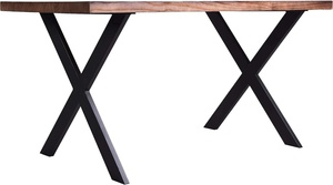 Modern <b>Coffee</b> <b>Table</b> Solid Wood Top Steel Frame Black Base 4 Seater Living Room Furniture - Product Image 6