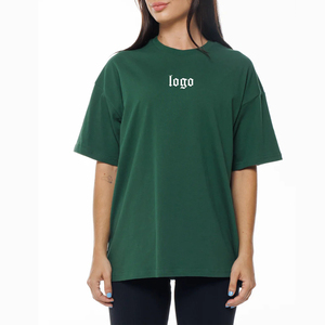 Camiseta Extra Grande de Lujo para Mujer, Personalizada, de Alta Calidad, Cuello Redondo, Blanca, Lisa, Casual, Hombros Caídos, Verano, Talla Grande - Product Image 1