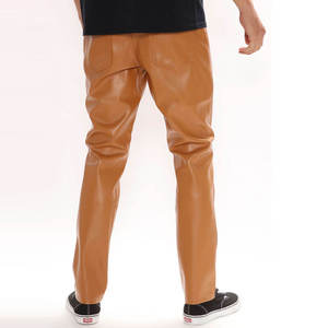 Pantalones de Cuero Casuales para Hombre, Corte Recto, Cierre con Cordón, Transpirables, Ecológicos, Ligeros, Cuero Genuino - Product Image 2