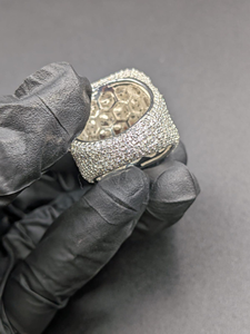 925 Sterling <b>Silver</b> Hip Hop Iced Out Luxury Statement VVS Moissanite Diamond Sparkling <b>Ring</b> For <b>Men</b> And Women Wear - Product Image 3