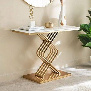 Luxury Gold Metal Frame Diamond Geometric Side <b>Table</b> Faux Marble End <b>Table</b> Creative Living Room <b>Sofa</b> Corner Tea Desk - Product Image 4
