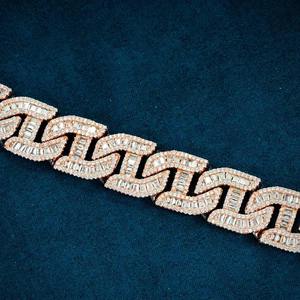 Bracelet cubain de luxe serti de diamants, bijou tendance hip-hop - Product Image 3