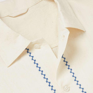 Camisa personalizada con cuello camp-collar, bordada con diseño de espiga, de alta calidad - Product Image 5