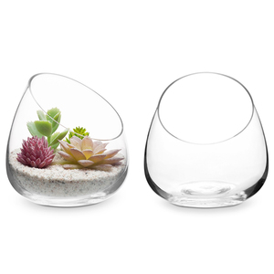 5 pouces Premium clair moderne en laiton succulent Cactus Vase Mini bouteille décorative ensemble pour bougie ou bonbons 2 pièces inclus - Product Image 1
