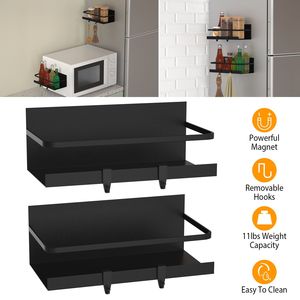 Paquete de 2 Organizadores Magnéticos para Especias, Estante de Almacenamiento de Condimentos con 4 Ganchos Extraíbles para Refrigerador - Product Image 1