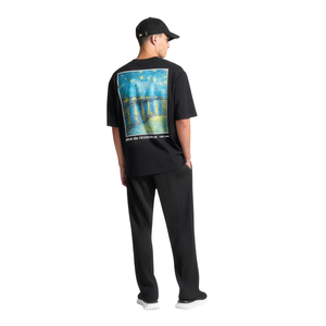T-shirt décontracté à col rond et manches courtes pour homme, avec motif graphique sur le dos et petit imprimé sur la poitrine, coupe décontractée, en jersey de coton, vente en gros, personnalisable OEM - Product Image 2