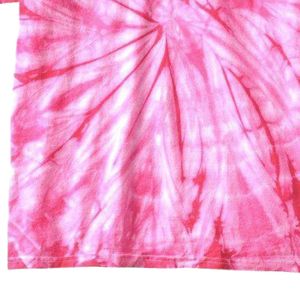 Camiseta Rosa Tie-Dye con Letras Verdes, de Algodón, Casual, de Moda, Manga Corta, Unisex, Cómoda, Estilo Griego, con Cuentas, para Verano - Product Image 6