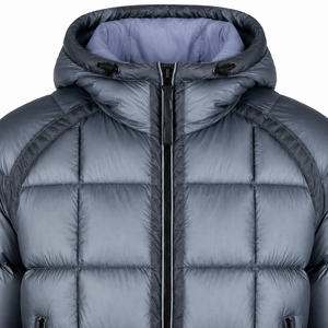 Men's <b>Silver</b> Grey Eco-friendly Anti-Bacterial Heated Front Logo Waterproof Hooded <b>Puffer</b> <b>Jacket</b> Windproof Zipper Closure Casual - Product Image 6