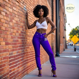 Jeans en denim décontractés à taille mi-haute de la marque Jimory pour femmes, coupe classique, respirants, écologiques, tendance, mode mondiale - Product Image 5