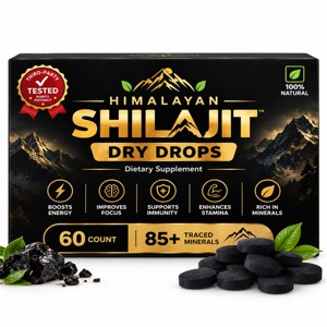 OEM/ODM Gotas Secas de Shilajit Puro, 60 Unidades (200 mg), Tabletas de Shilajit 100% Auténticas con Ácido Fúlvico Rico y Más de 85 Minerales Traza - Product Image 1