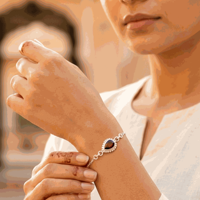 Bracelet en argent sterling 925 fait main avec grenat naturel en forme de poire pour femme, style bohème, cadeau d'anniversaire pour femme