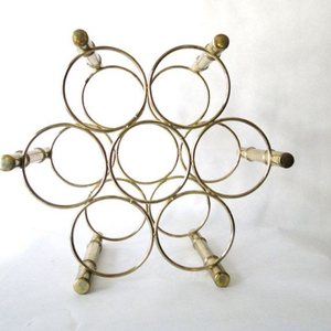 Antique Metal Wine Rack With 6 Bottle Capacity For Home Display Furniture Decor Handmade Iron Wine Racks - Product Image 4