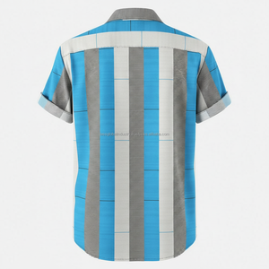 Chemise à col cubain pour homme, manches courtes, motif graphique, sur mesure, OEM, vente en gros - Product Image 2