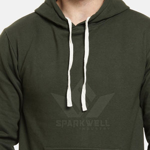 Sudadera con Capucha Verde para Hombre, Corte Regular, 100% Algodón Felpa, Casual, con Bolsillo Delantero y Logotipo Blanco - Product Image 6