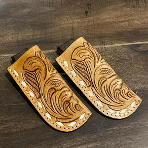 Gaine de couteau de poche pliante en cuir véritable de luxe usiné à la main porte-accessoire de chasse occidentale conception Durable pour une utilisation en extérieur - Product Image 4
