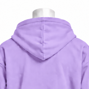 Sweat à capuche brodé Lavender Indus, motif floral, poche kangourou, coupe oversize, style streetwear décontracté - Product Image 4