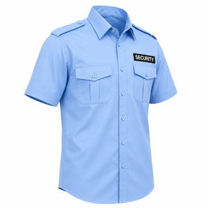 Custom Short Sleeve Cotton Polyester Summer Polo Uniform <b>Shirt</b> Solid Color Button Workwear <b>Epaulet</b> Pocket Corporate Property - Product Image 3