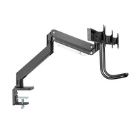 Ressort à gaz en aluminium Triple hauteur réglable Multi Three Long 3 bras de support de moniteur avec poignée pour pince de bureau
